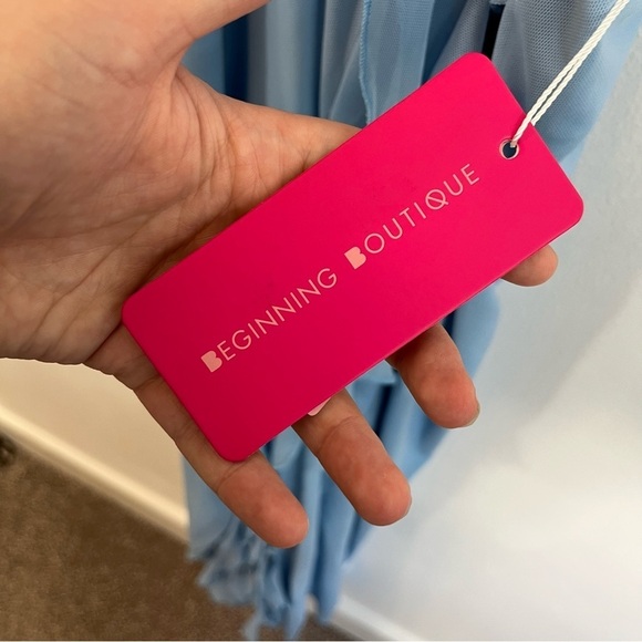 NWT Beginning Boutique Kalani Blue Maxi Dress Size 4 - Picture 8 of 10